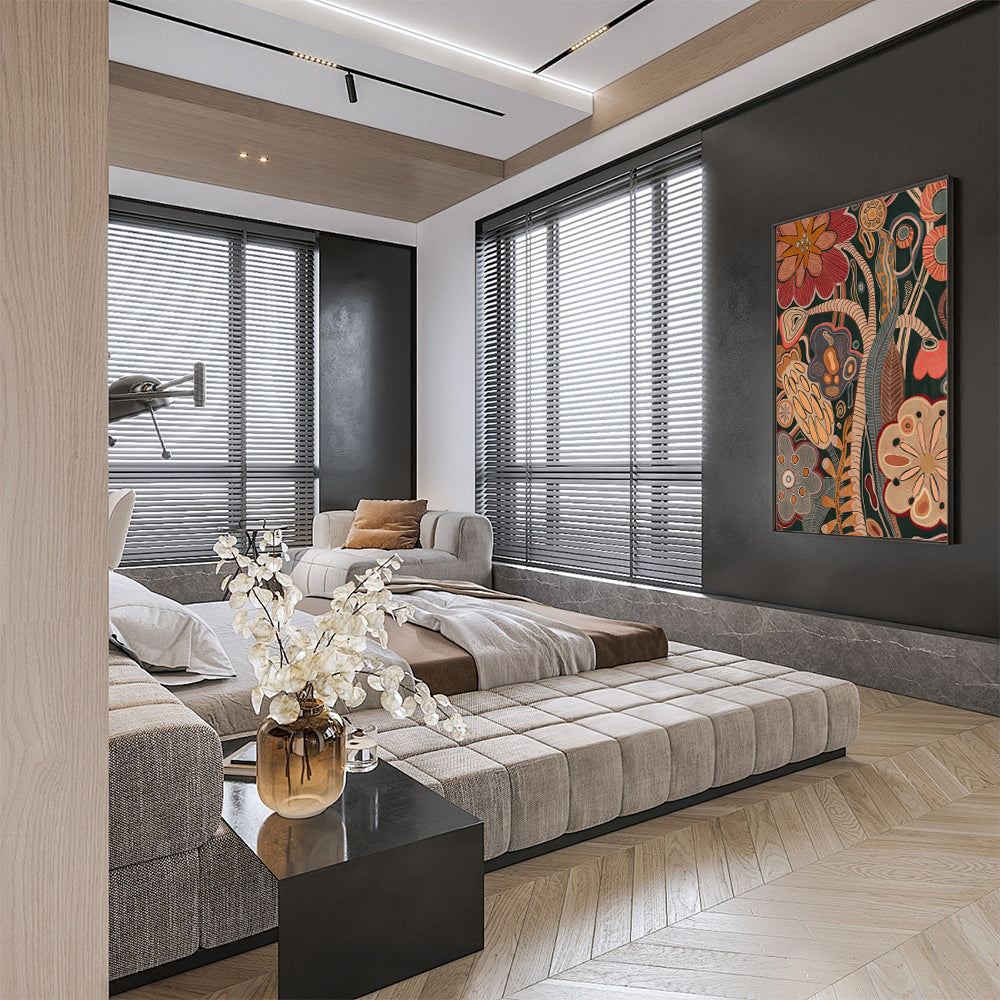 Earthy Botanical Elegance Floral Canvas Wall Art