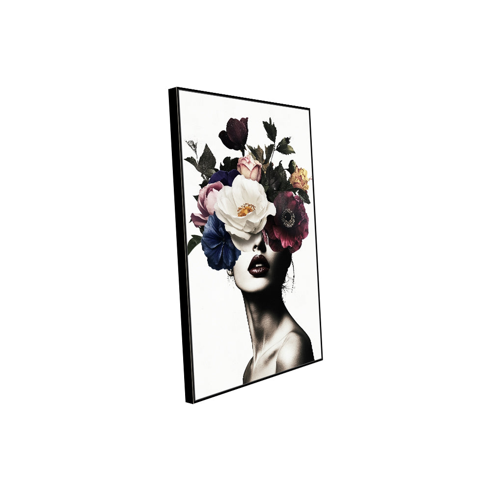 Bold Beauty: Flower Crown Canvas Artwork
