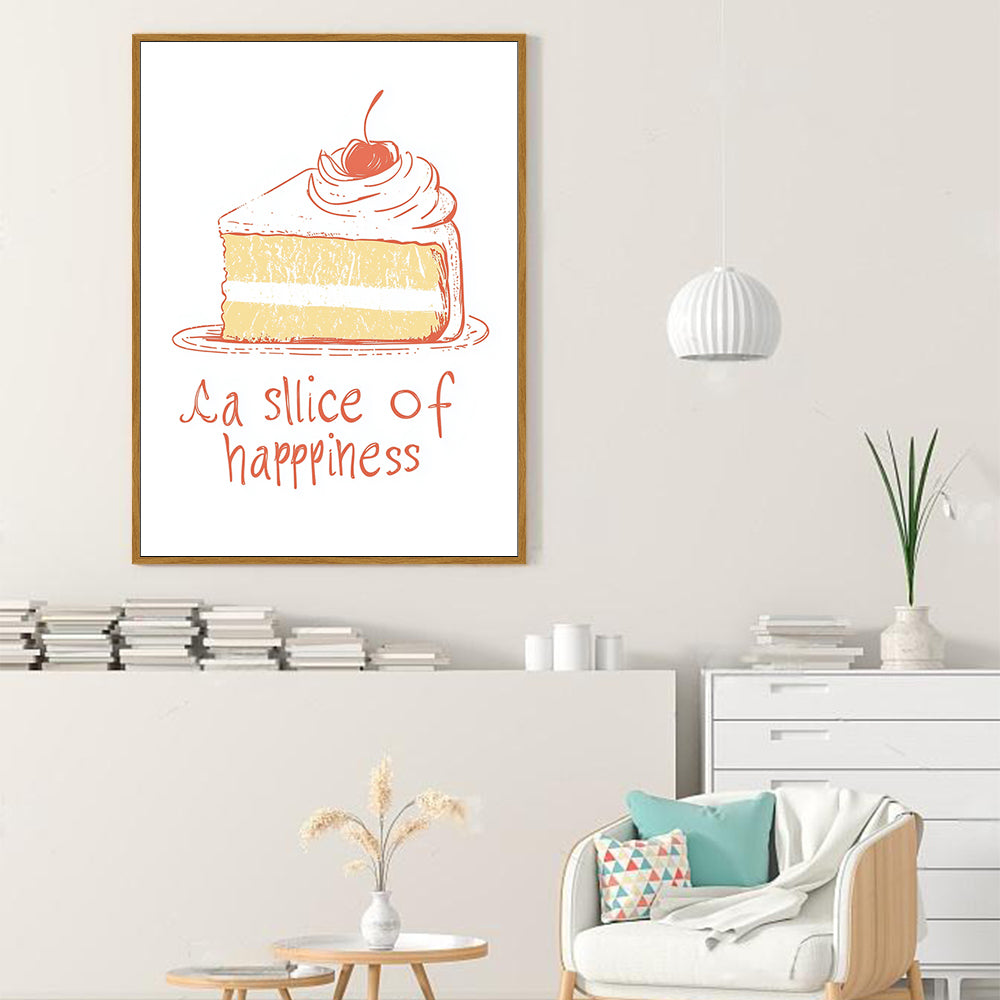A Slice Of Happiness: Cake Canvas Wall Art