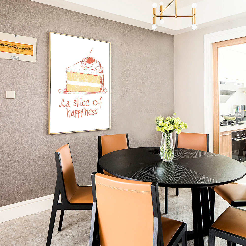 A Slice Of Happiness: Cake Canvas Wall Art