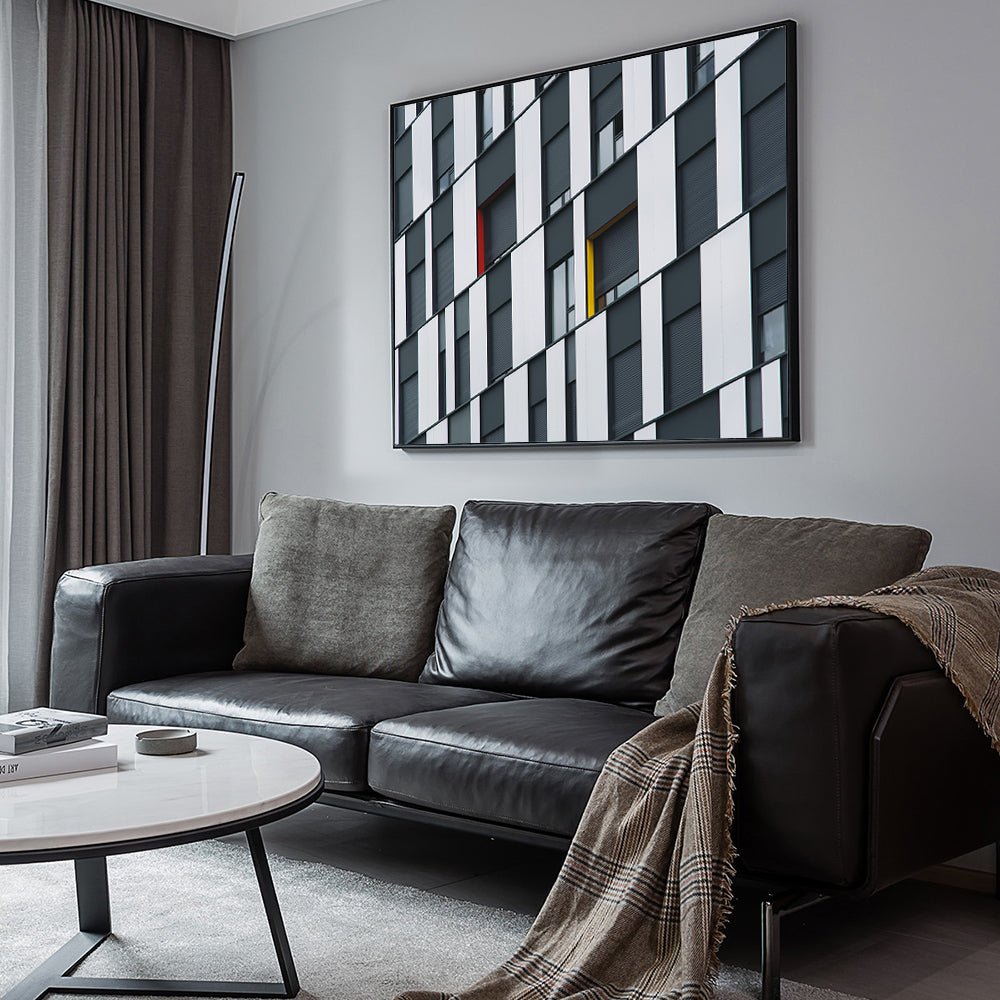 Geometric Facade Canvas Wall Art – Modern Architectural Design