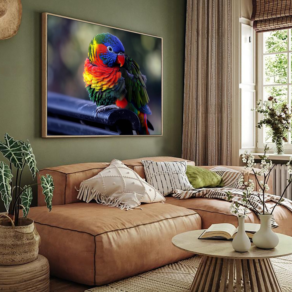 Vibrant Rainbow Lorikeet-Canvas Wall Art