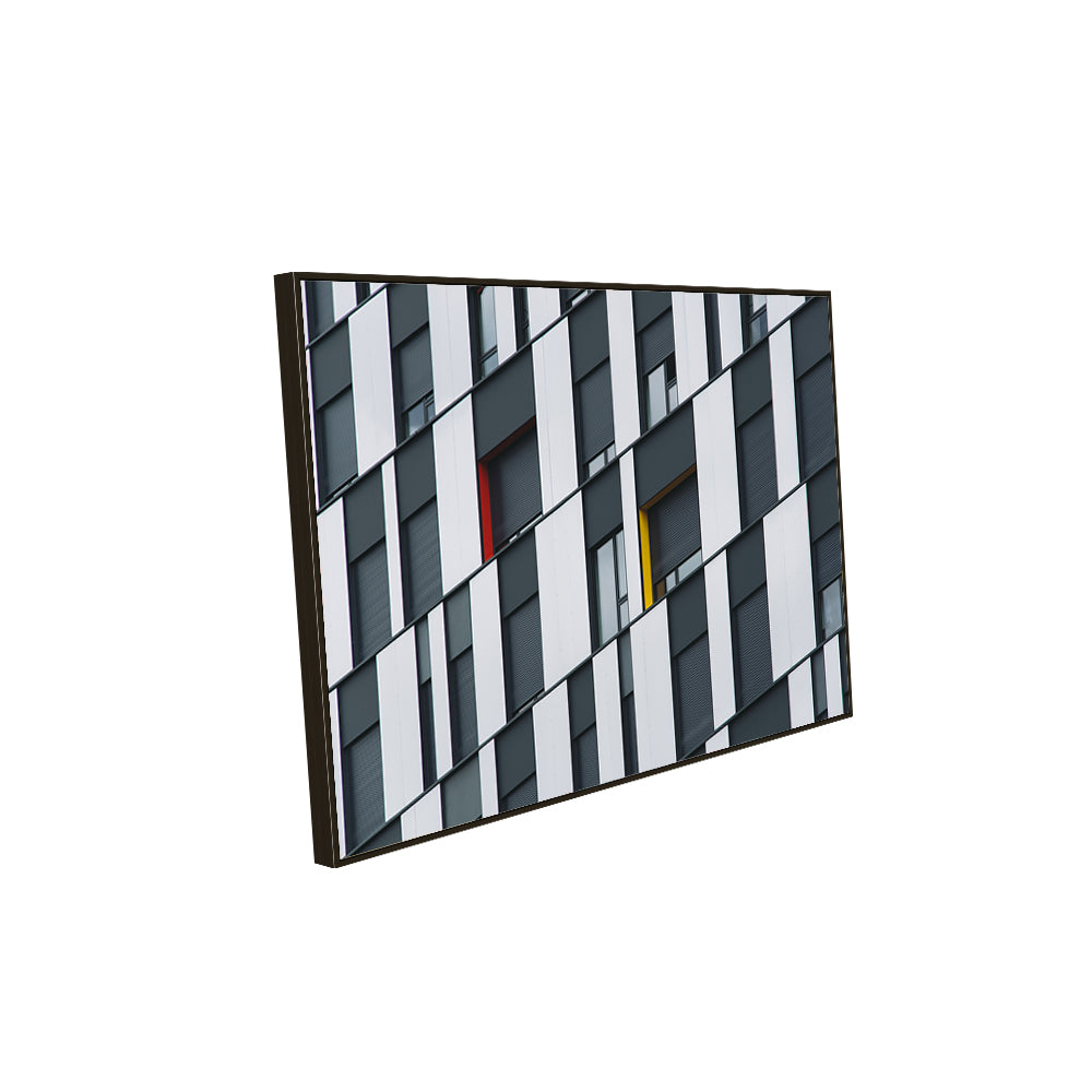 Geometric Facade Canvas Wall Art – Modern Architectural Design