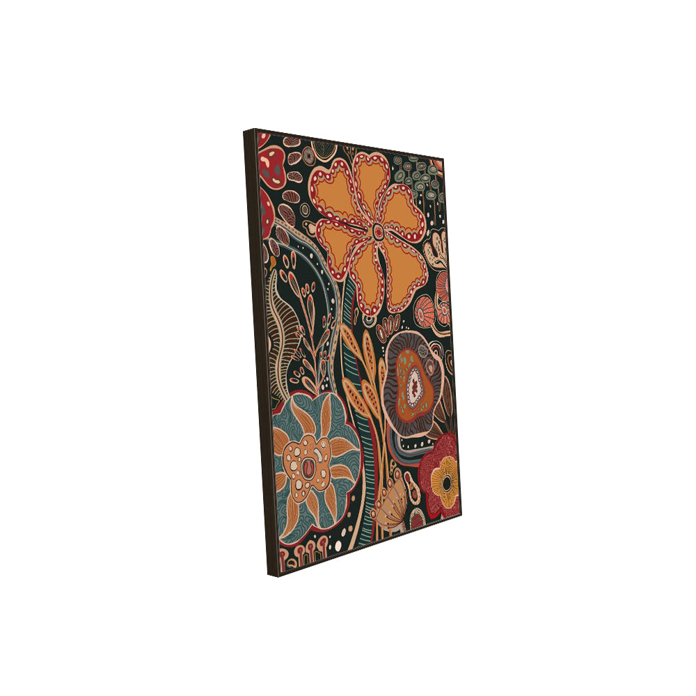 Earthy Botanical Design Bohemian Floral Canvas Wall Art
