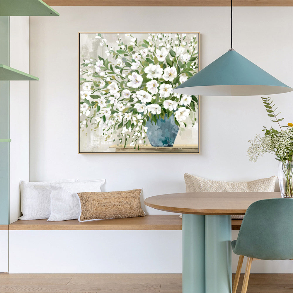White Floral Elegance Canvas Wall Art