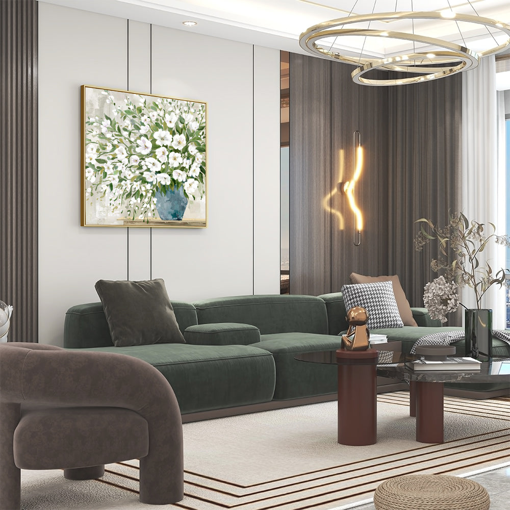 White Floral Elegance Canvas Wall Art