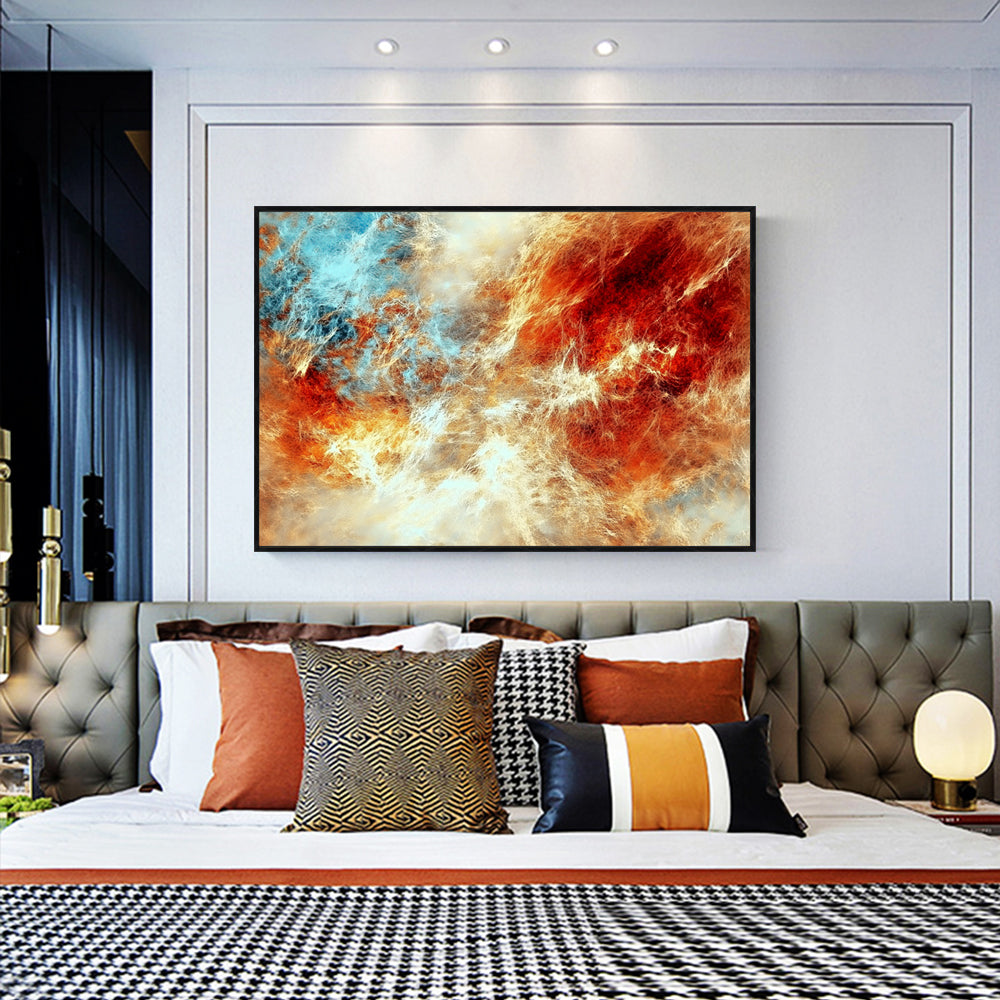 Fiery Cosmic Fusion Canvas Wall Art
