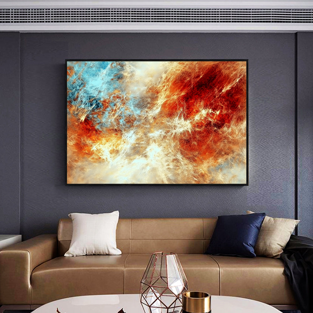 Fiery Cosmic Fusion Canvas Wall Art