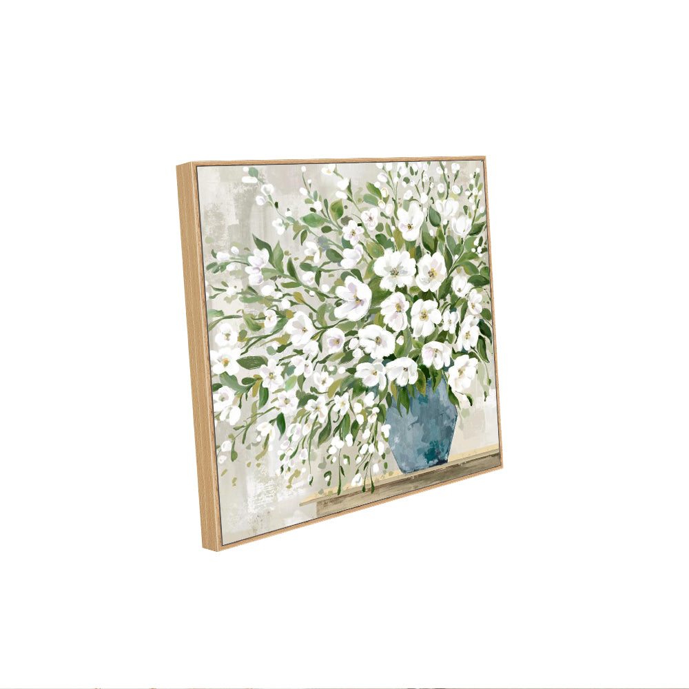 White Floral Elegance Canvas Wall Art