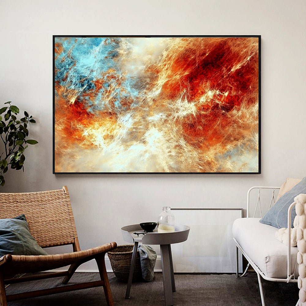 Fiery Cosmic Fusion Canvas Wall Art