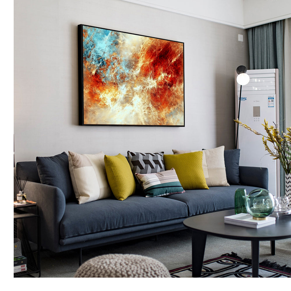 Fiery Cosmic Fusion Canvas Wall Art