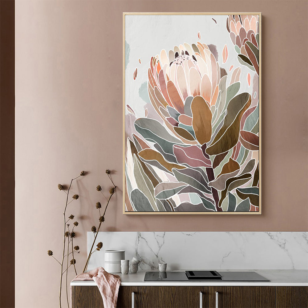 Protea In Bloom Canvas Wall Art