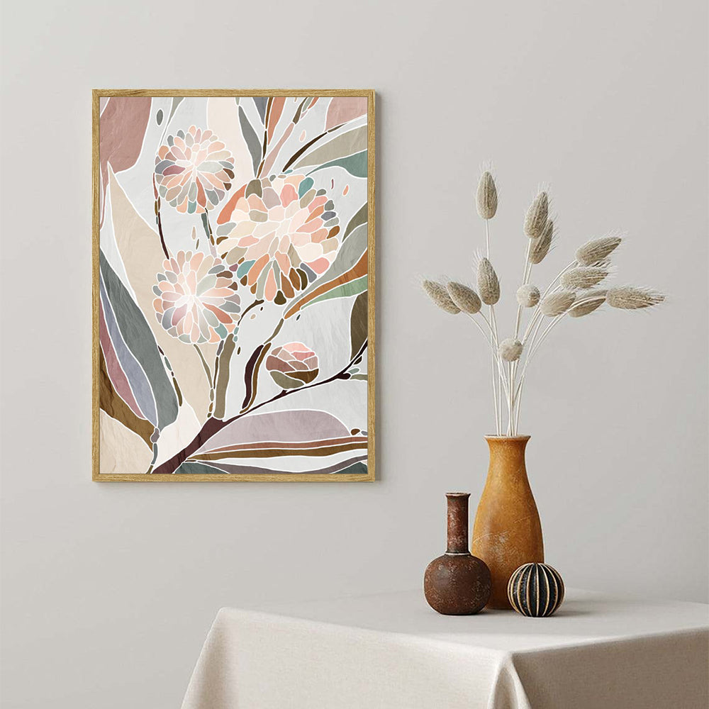 Boho Floral Abstract Canvas Wall Art