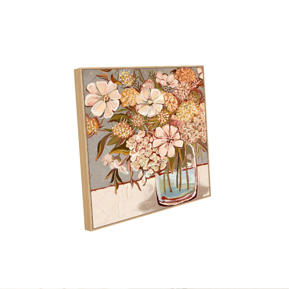 Rustic Floral Vase Canvas Wall Art