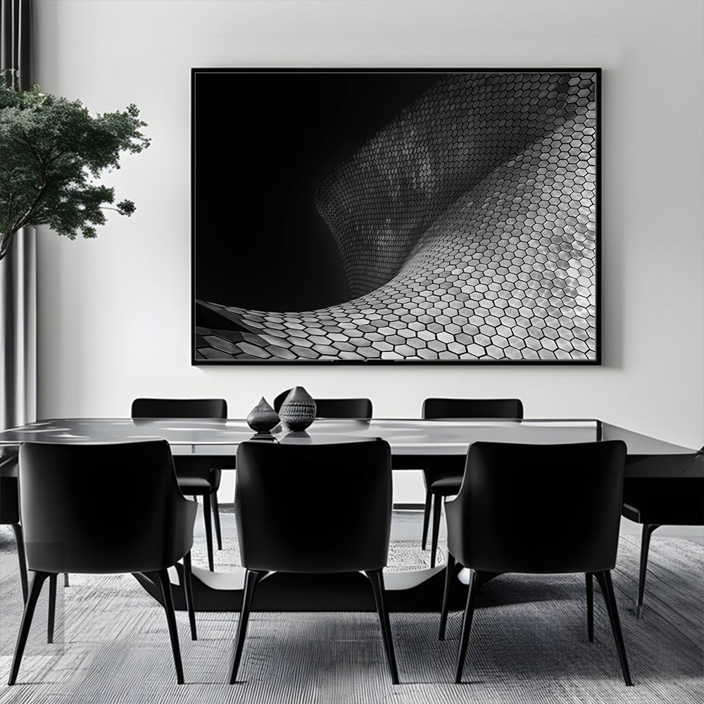Monochrome Curves: Minimalist Design On Canvas Wall Art