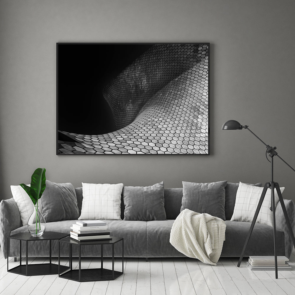 Monochrome Curves: Minimalist Design On Canvas Wall Art