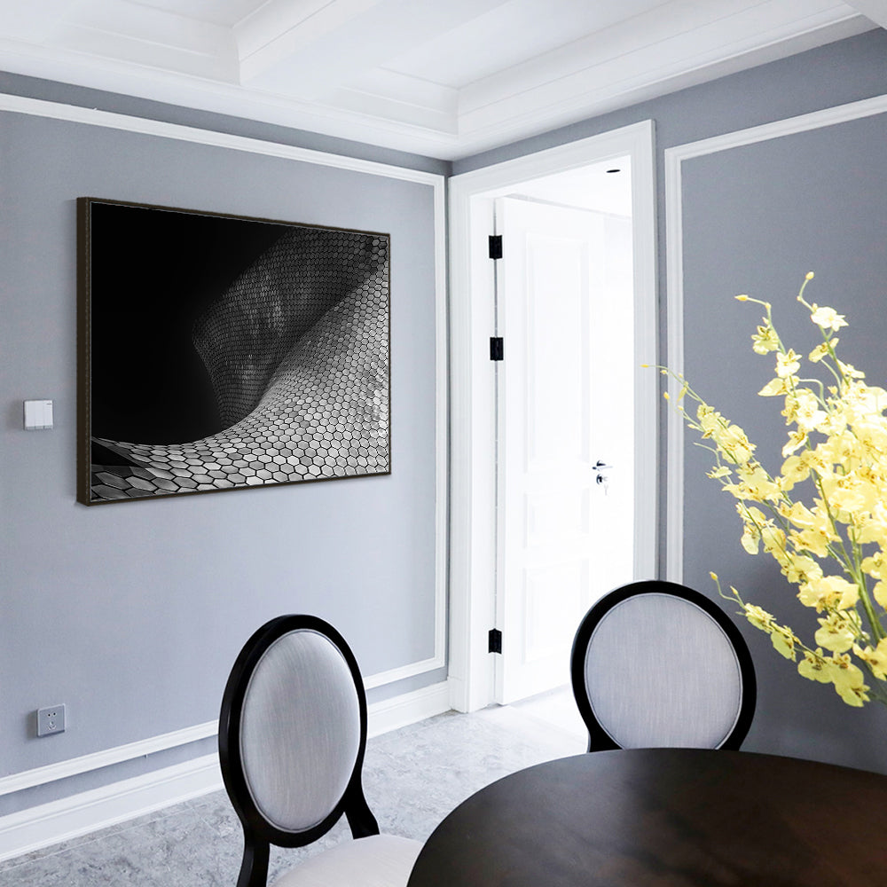 Monochrome Curves: Minimalist Design On Canvas Wall Art