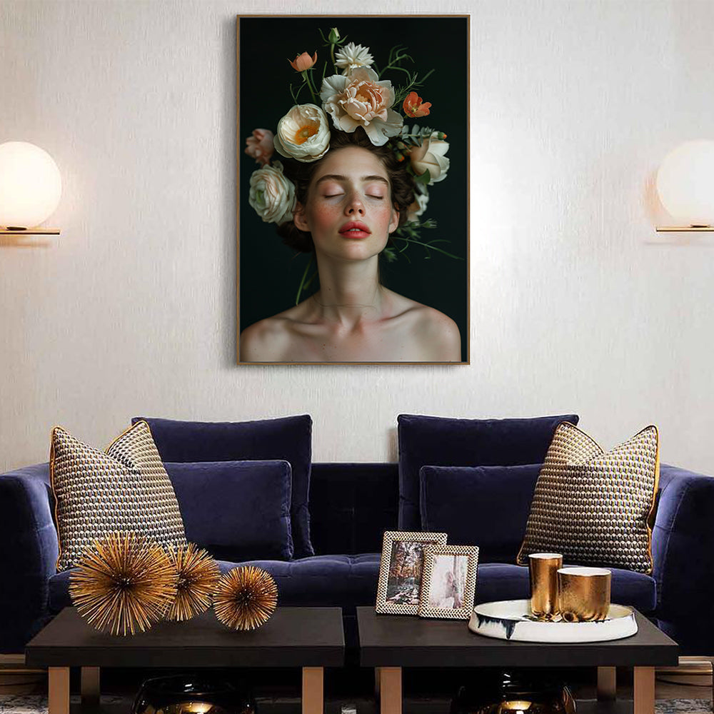 Ethereal Grace: Ivory Bloom Canvas Art