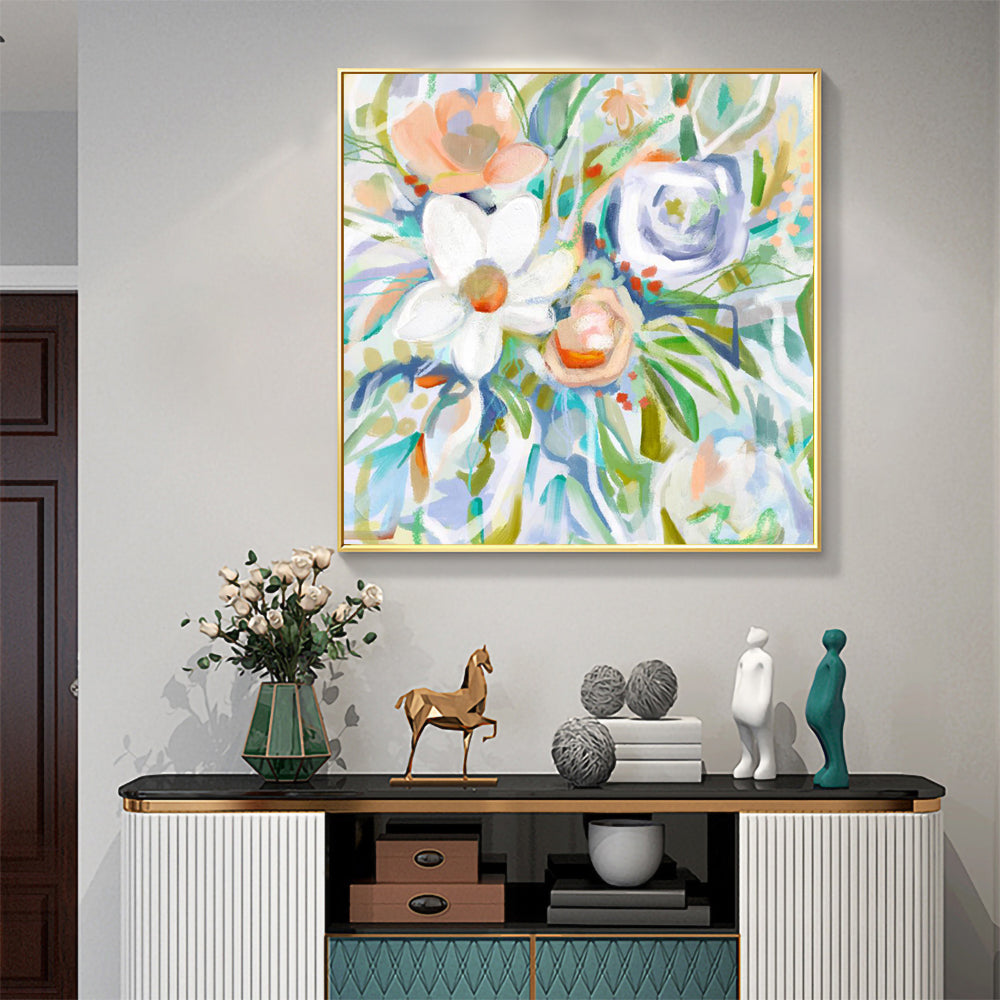 Soft & Vibrant Impressionist Floral Canvas Wall Art