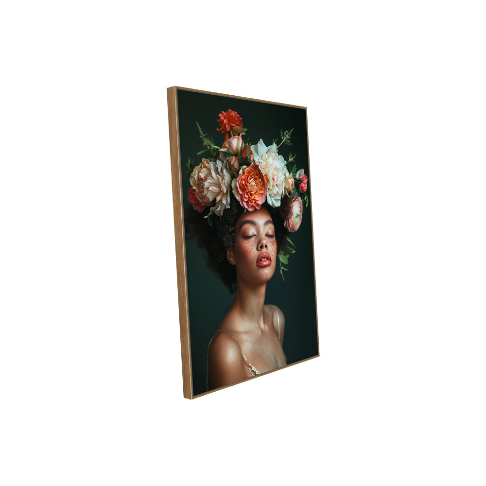 Floral Majesty: Artistic Crown Of Blooms Canvas Art