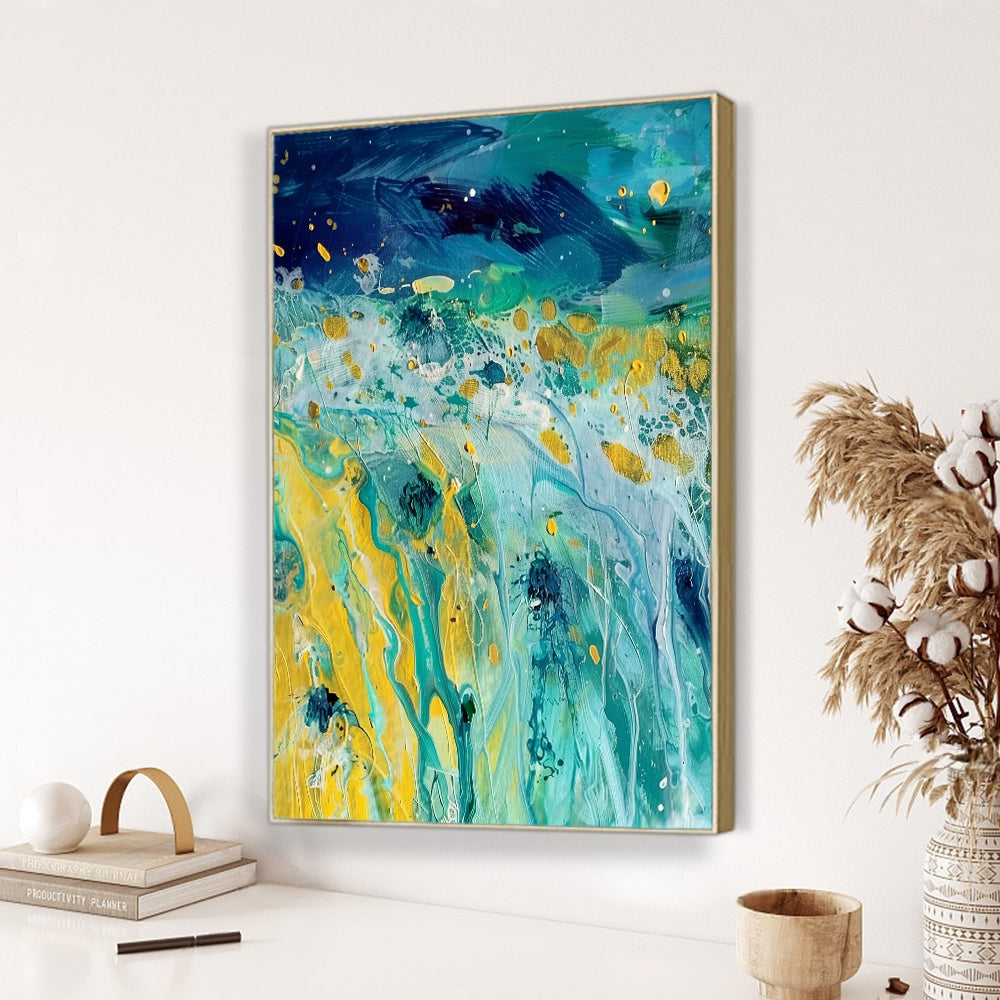 Vivid Ocean Flow Canvas Wall Art