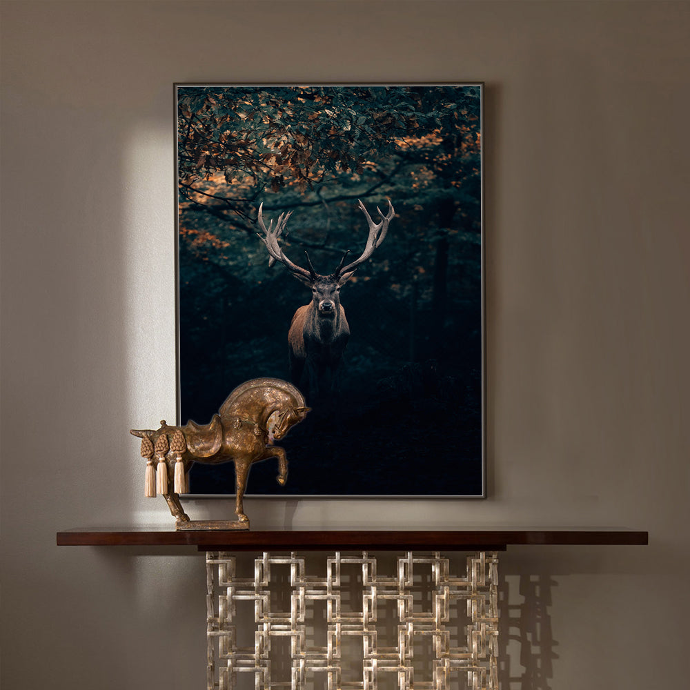 Majestic Stag In The Forest - Wildlife Canvas Wall Art