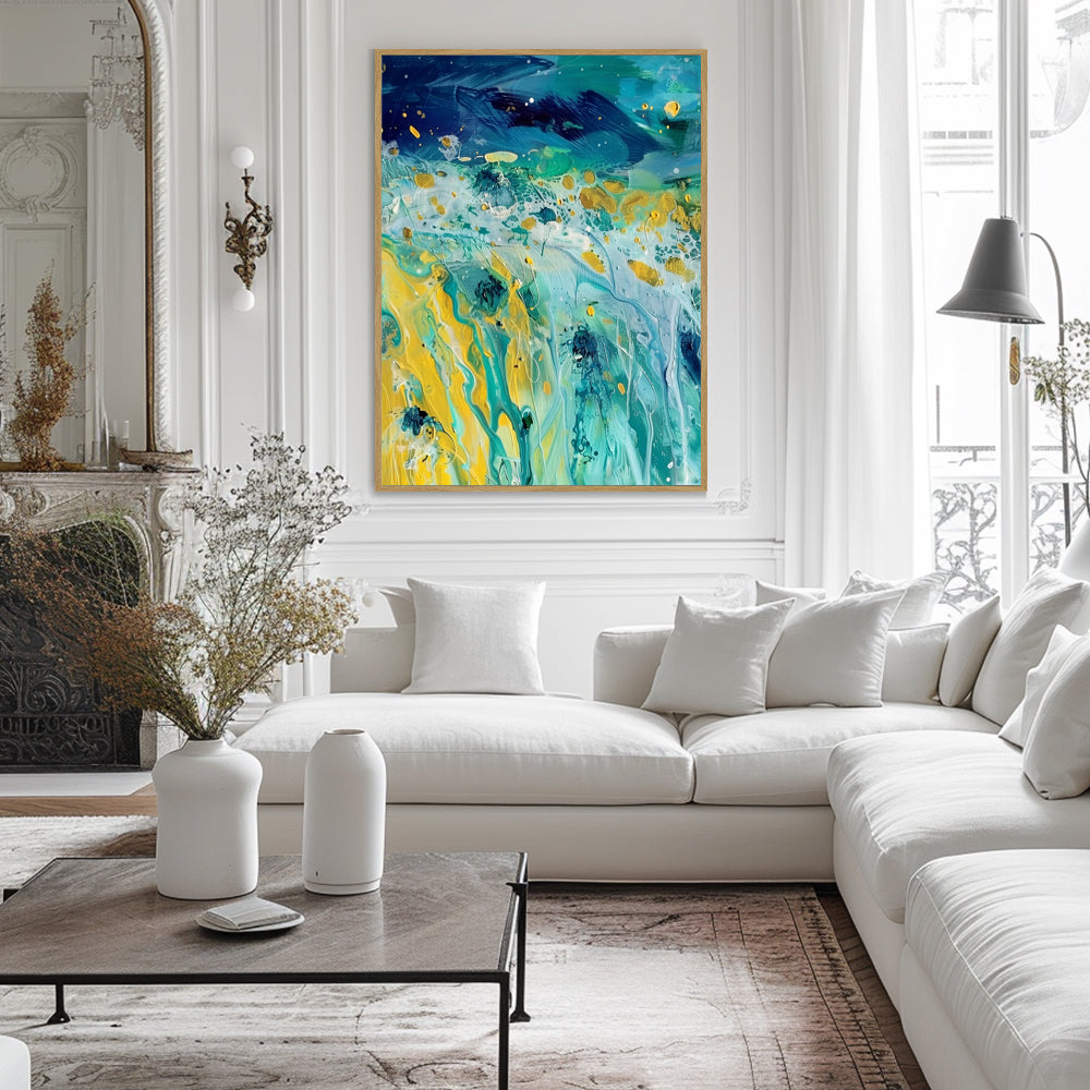 Vivid Ocean Flow Canvas Wall Art