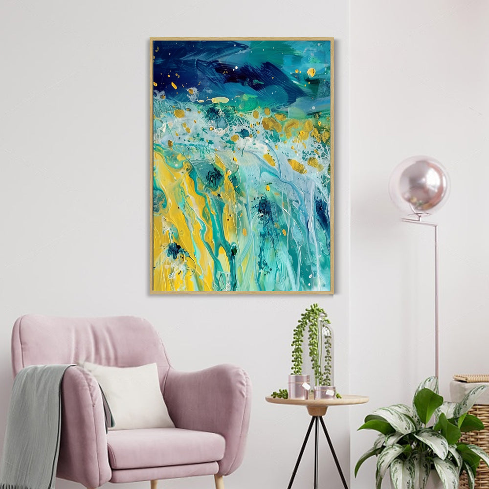 Vivid Ocean Flow Canvas Wall Art