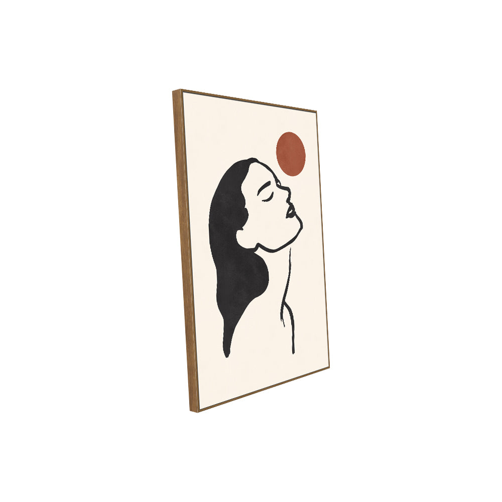 Timeless Serenity: Woman And Sun Minimalist Canvas Art