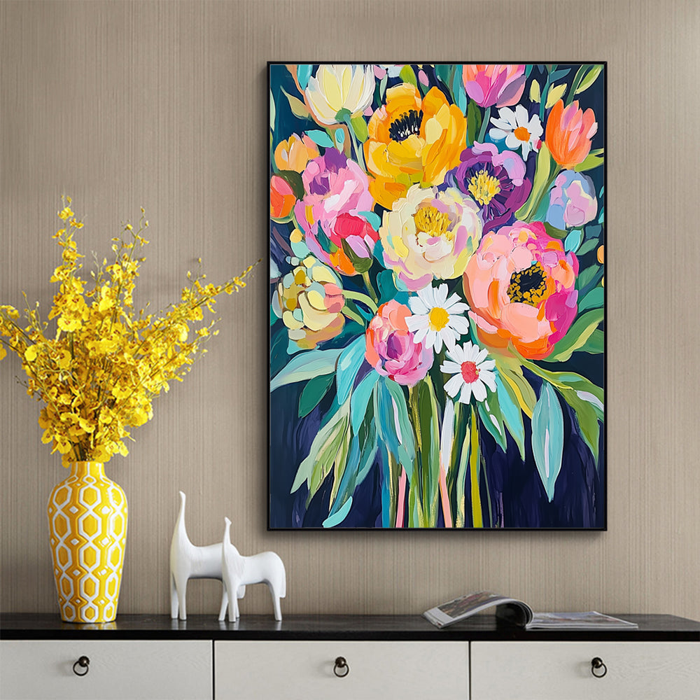 Vibrant Floral Bouquet – Colorful Canvas Wall Art