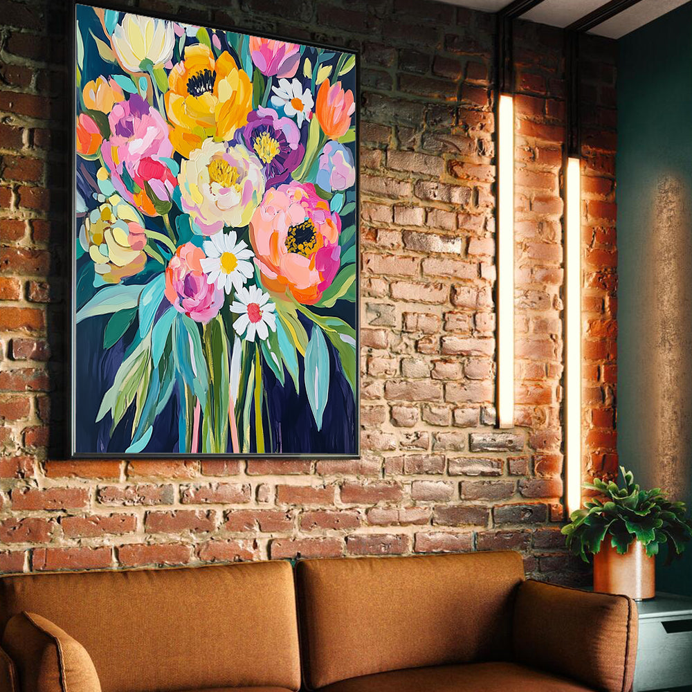 Vibrant Floral Bouquet – Colorful Canvas Wall Art