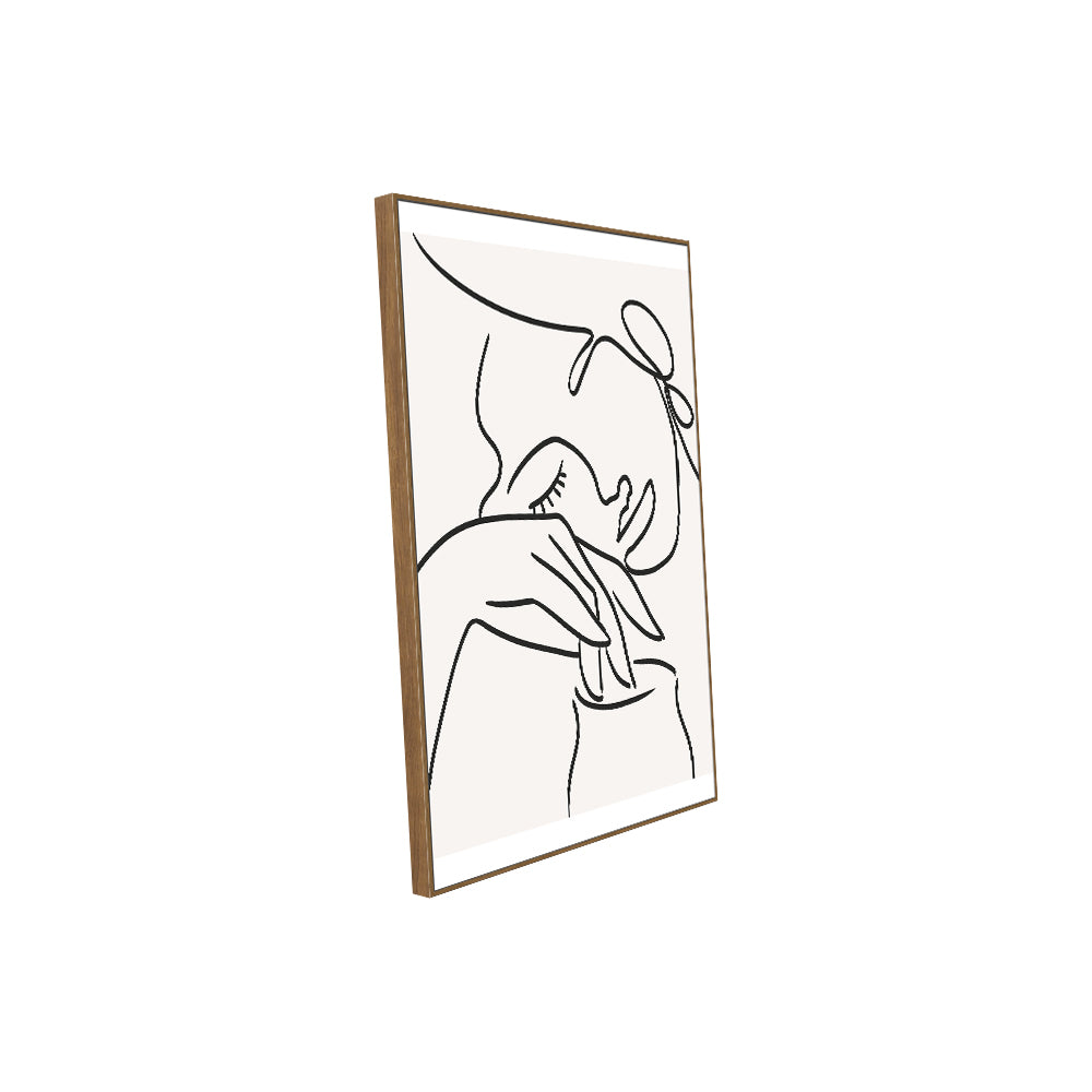 Line Art: Minimalist Hands And Face Canvas Wall Art
