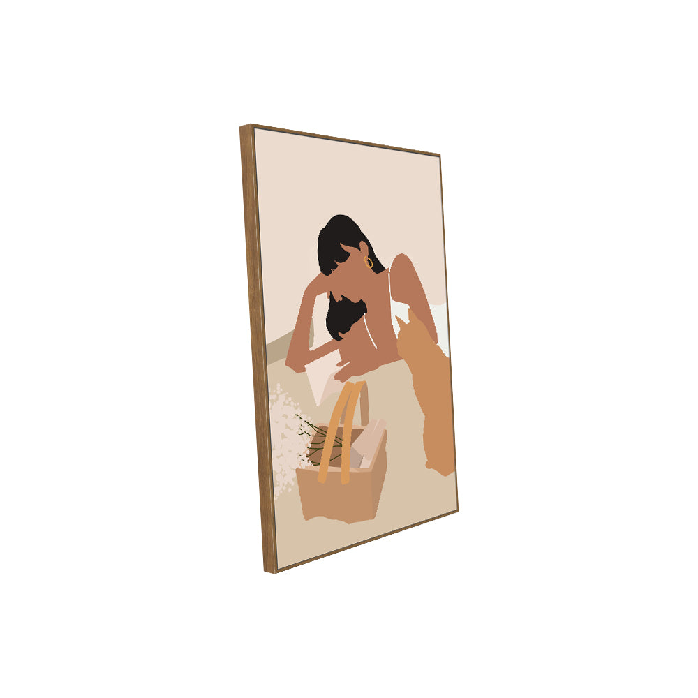 Boho Picnic Bliss: Minimalist Canvas Wall Art