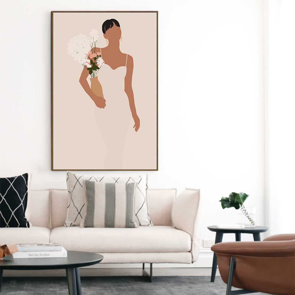 Minimalist Bride Canvas Wall Art – Elegant Wedding Decor