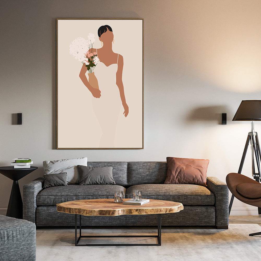 Minimalist Bride Canvas Wall Art – Elegant Wedding Decor