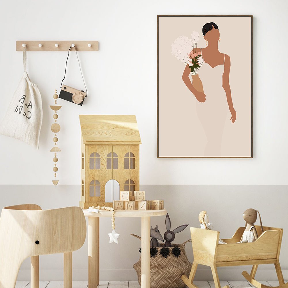 Minimalist Bride Canvas Wall Art – Elegant Wedding Decor