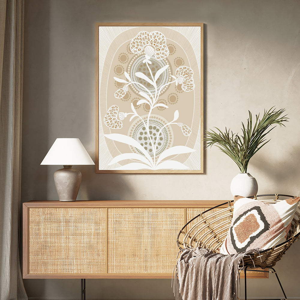 Boho Floral Canvas Wall Art