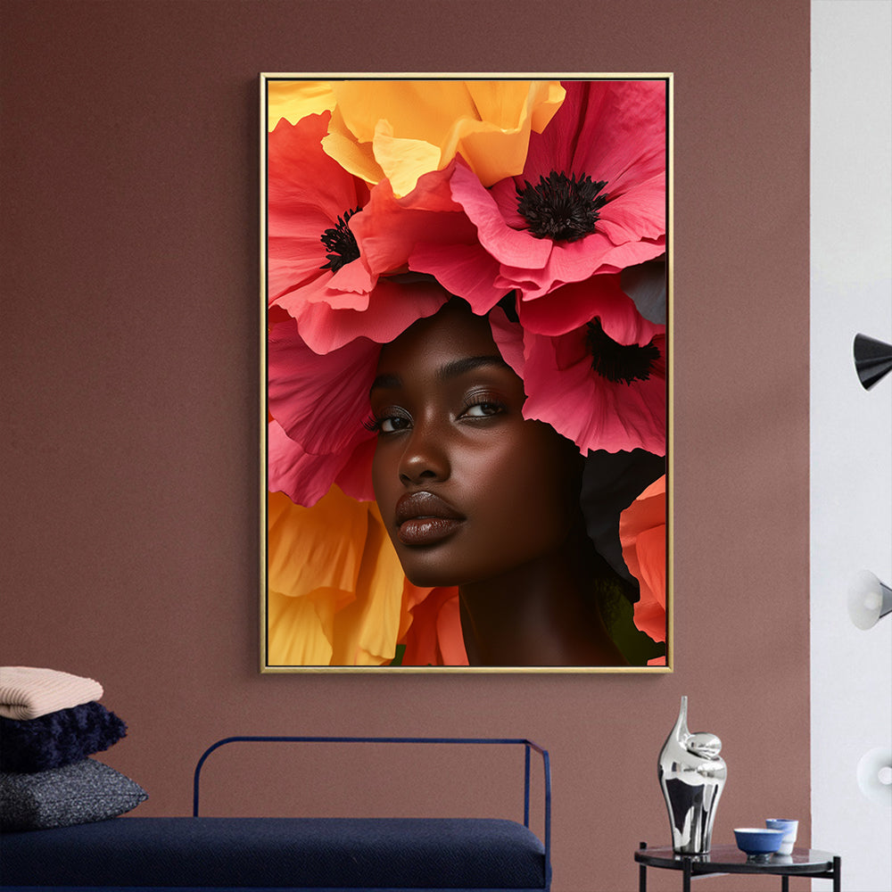 Elegant Floral Muse Canvas Wall Art – Bold Beauty & Nature’s Grace