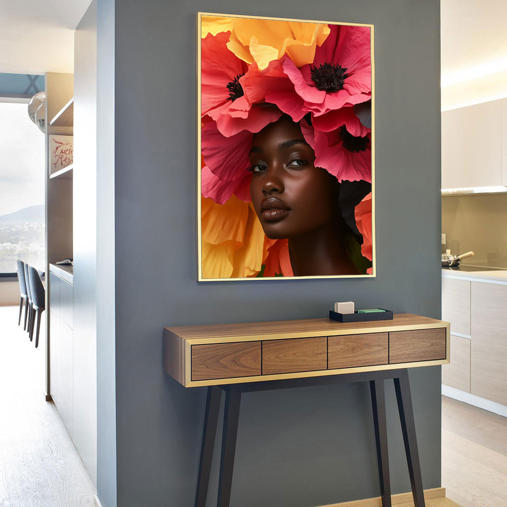 Elegant Floral Muse Canvas Wall Art – Bold Beauty & Nature’s Grace