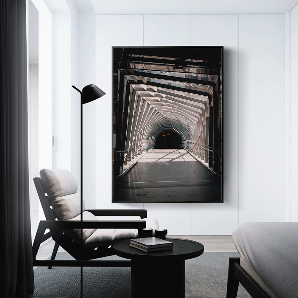 Futuristic Corridor Canvas Wall Art