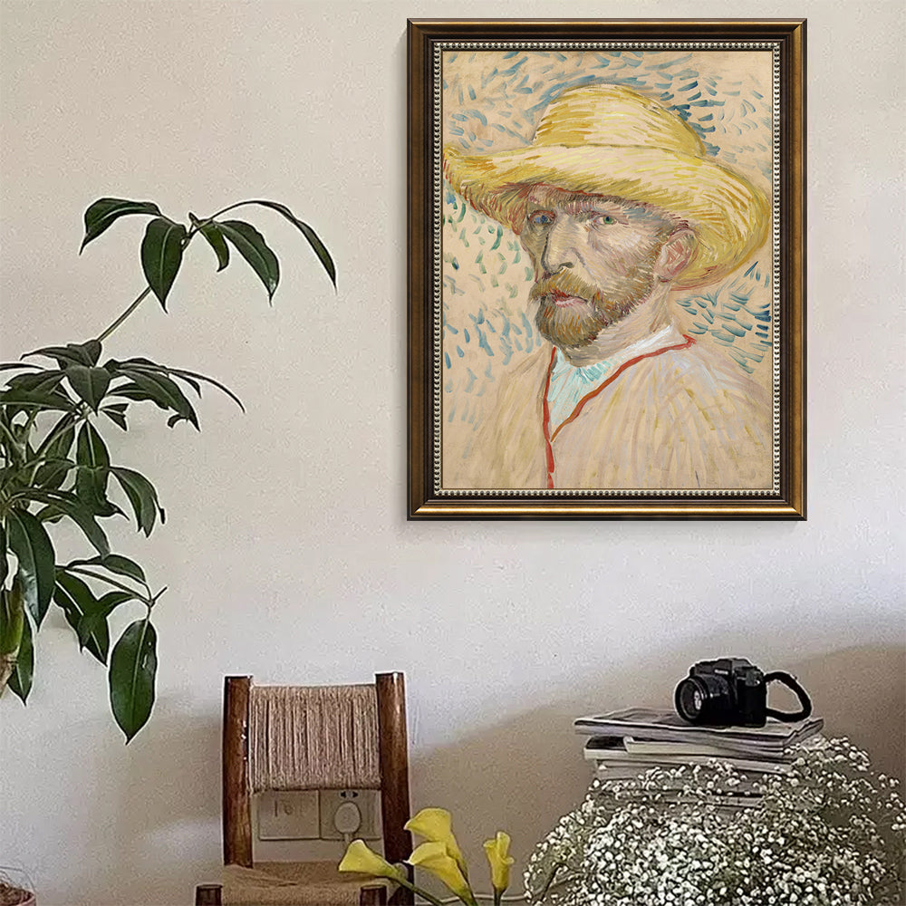 Self-Portrait With A Straw Hat By Vincent Van Gogh