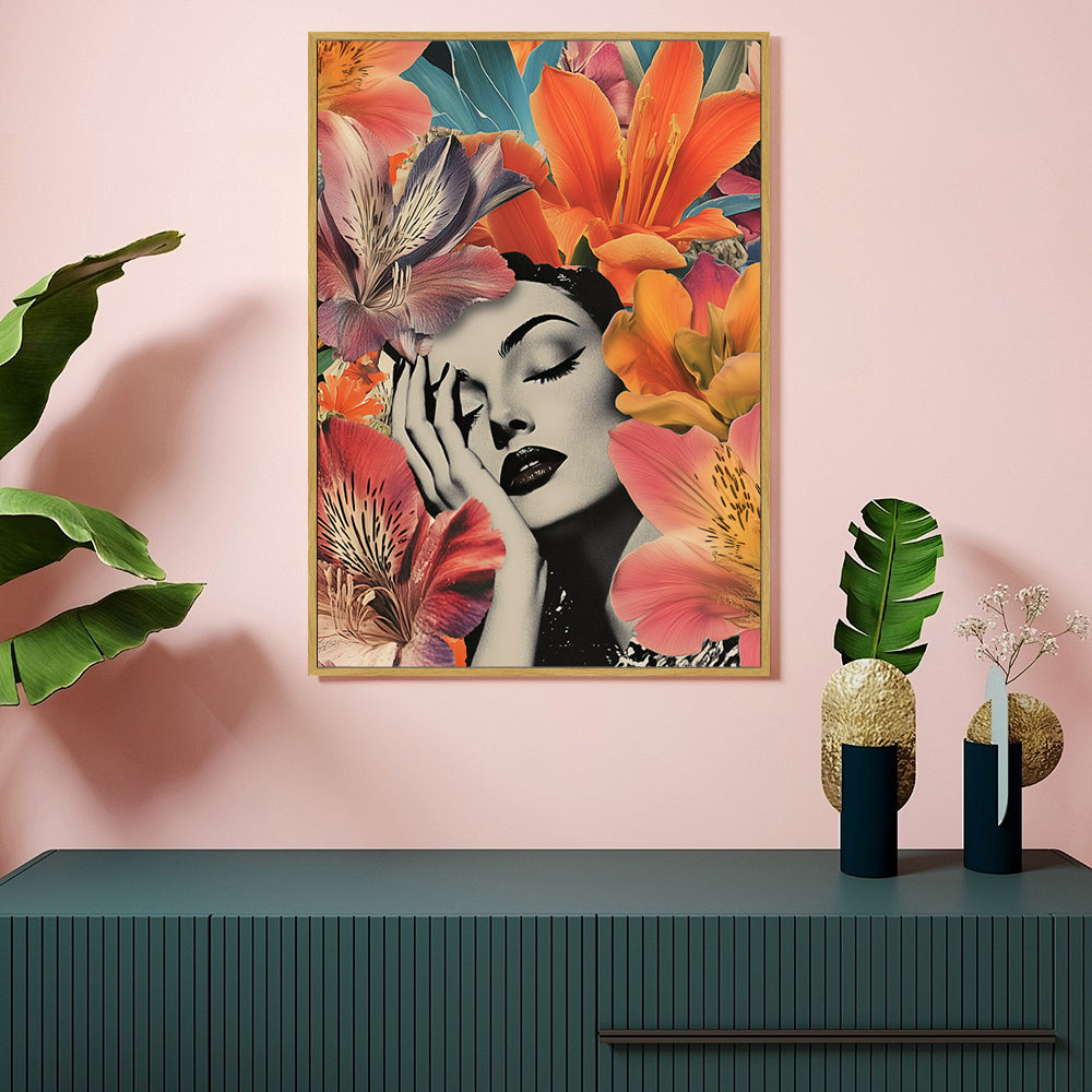 Dreamy Floral Noir Canvas Wall Art – Timeless Beauty Meets Vibrant Elegance