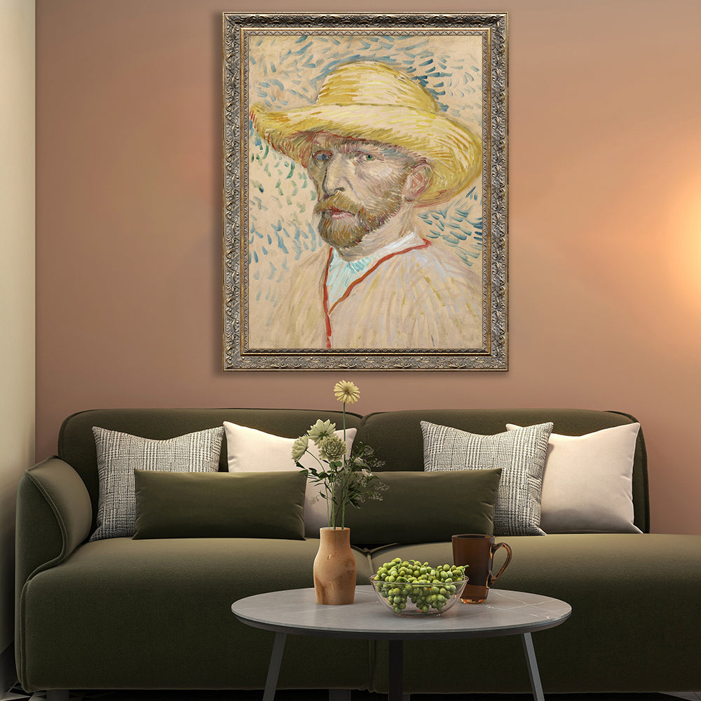 Self-Portrait With A Straw Hat By Vincent Van Gogh