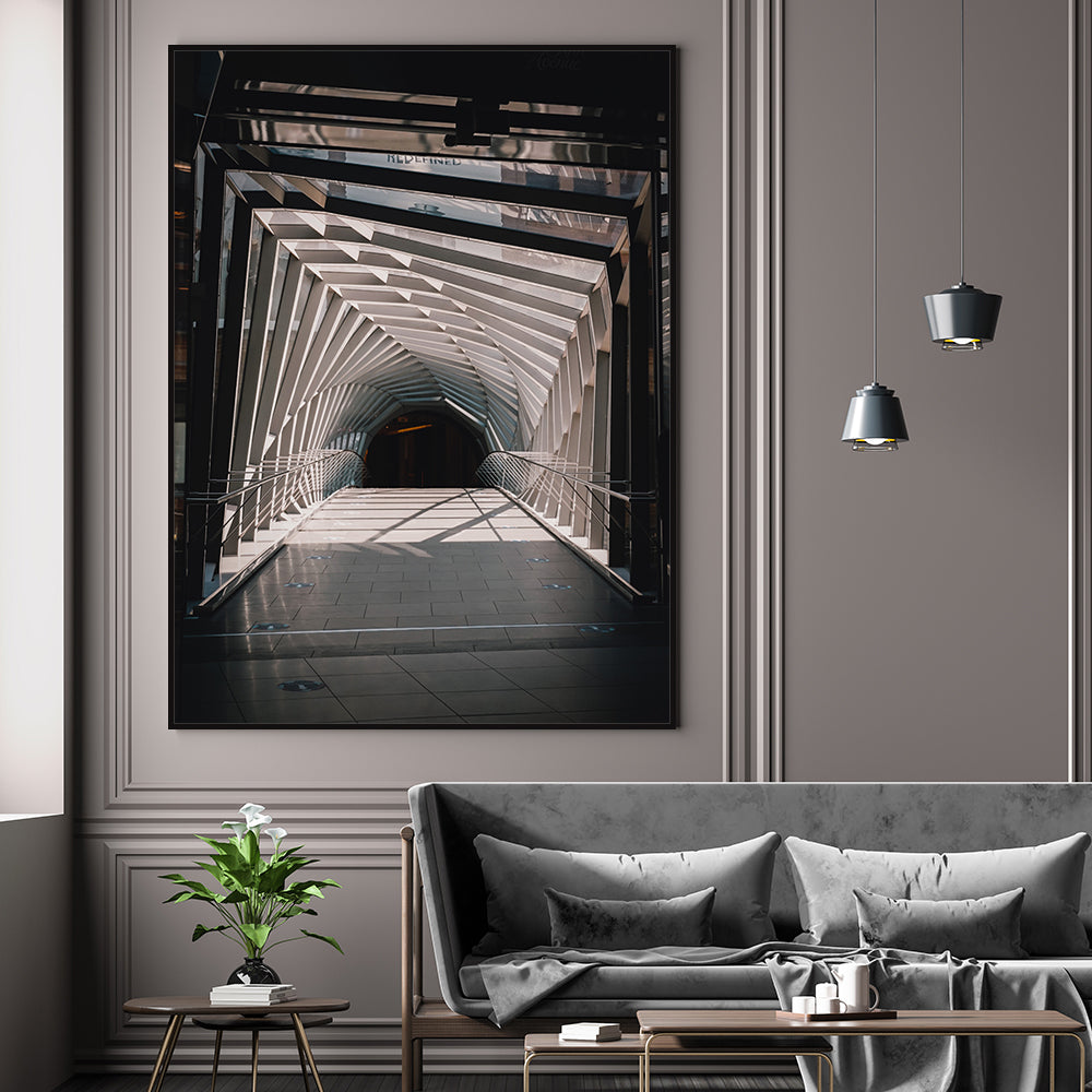 Futuristic Corridor Canvas Wall Art