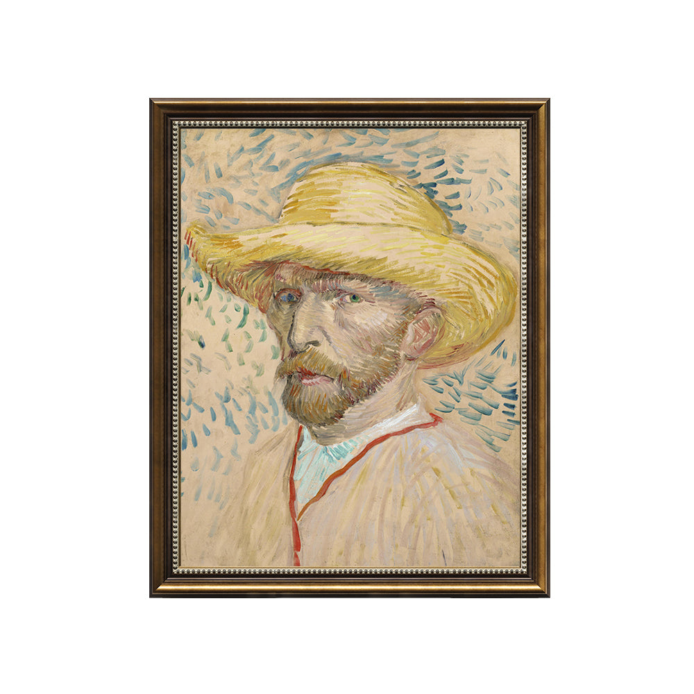 Self-Portrait With A Straw Hat By Vincent Van Gogh