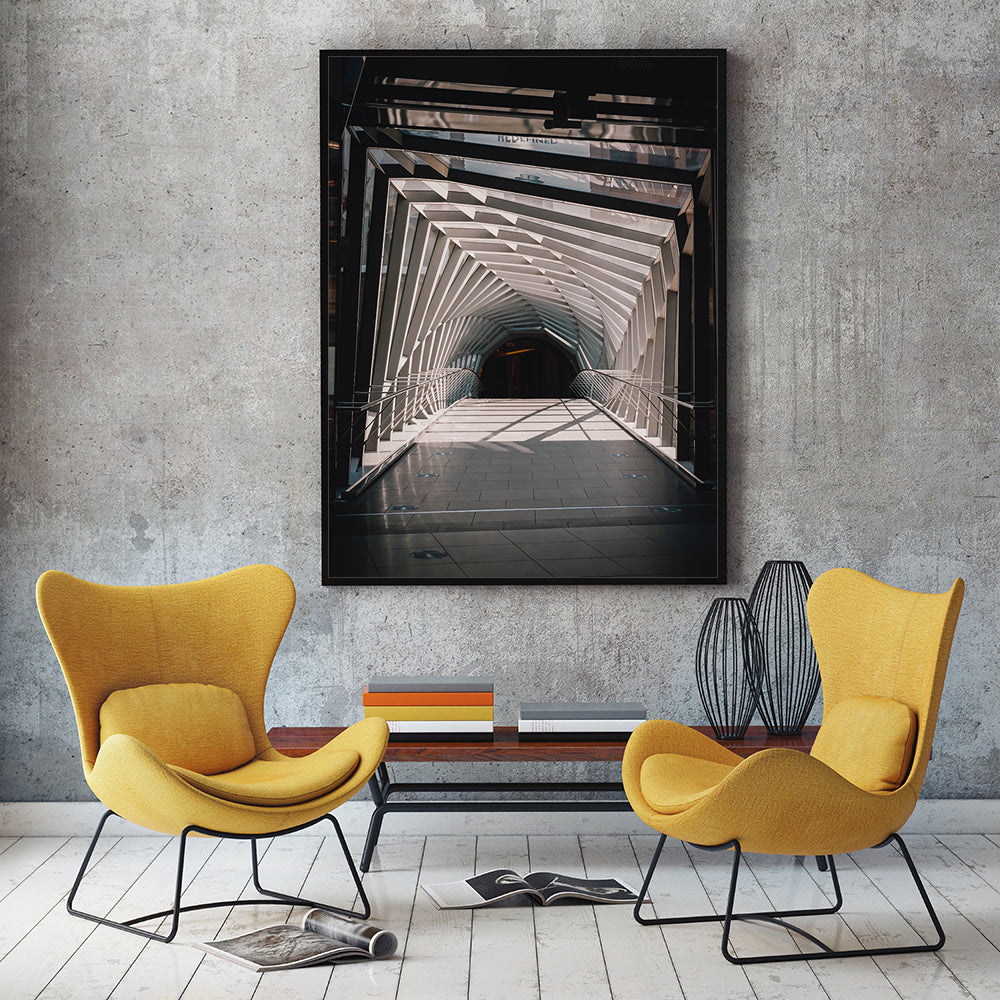 Futuristic Corridor Canvas Wall Art