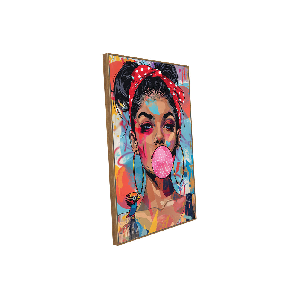 Pop Art Bubblegum Canvas – Bold And Colorful Portrait
