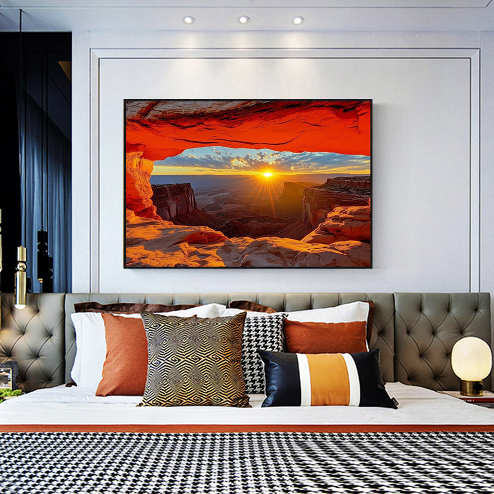 Radiant Canyon Sunrise Canvas Wall Art