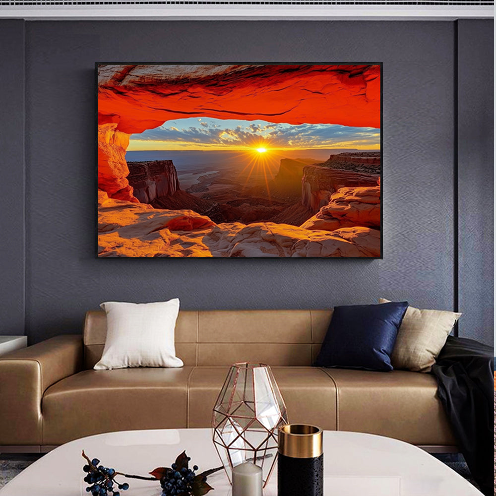 Radiant Canyon Sunrise Canvas Wall Art
