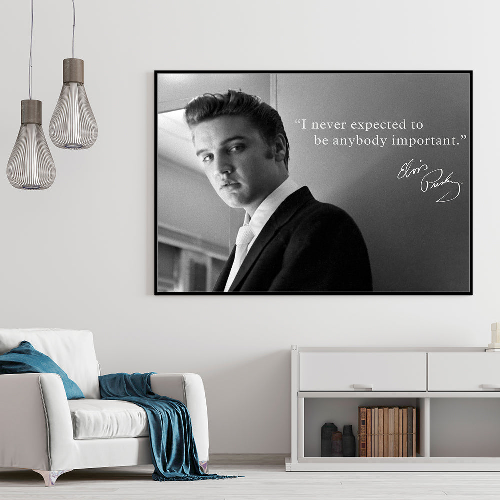 Elvis Presley Quote - Iconic Black & White Canvas Wall Art